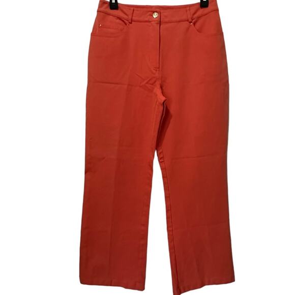 Vintage St. John Sport Marie Gray Coral Casual Pants sz US 8 High rise Wide leg - Picture 1 of 13